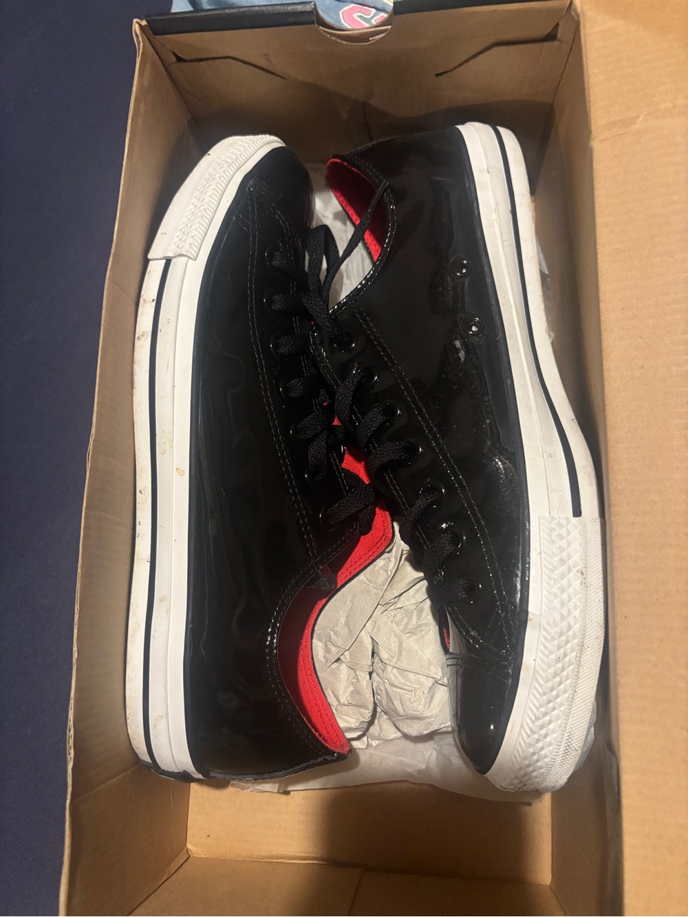 Black Patent Low-Top Converse Chuck Taylor's